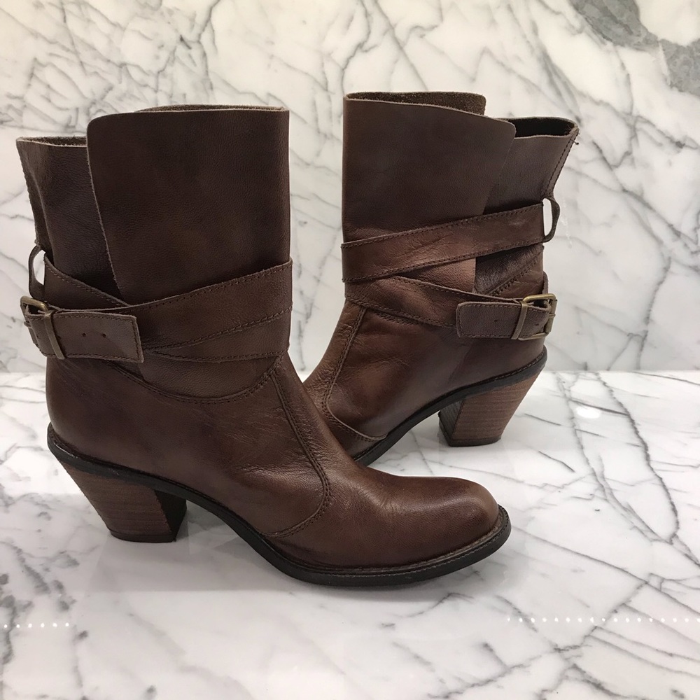 Promod Made in Italy Brown Leather Booties